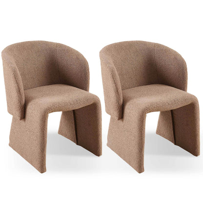 Modern Accent Chair Brown Single Sofa Chair,Upholstered Side Chair Teddy Comfy Reading Chair for Bedroom/Living Room/Reception-Brown-1PC