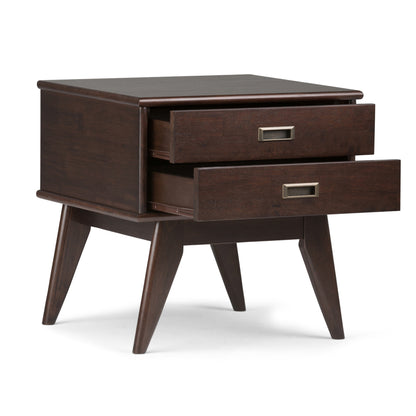 Draper - Mid Century Side Table - Medium Auburn Brown