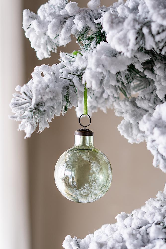 3" x 3" x 4" Long Neck Ball Ornaments, Glass Decorative Hanging Ball Christmas Tree Ornaments for Holiday Party Decorations, Set of 12