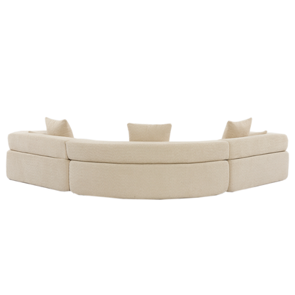 Henry Khaki Oversized Modern Modular Curved Sofa