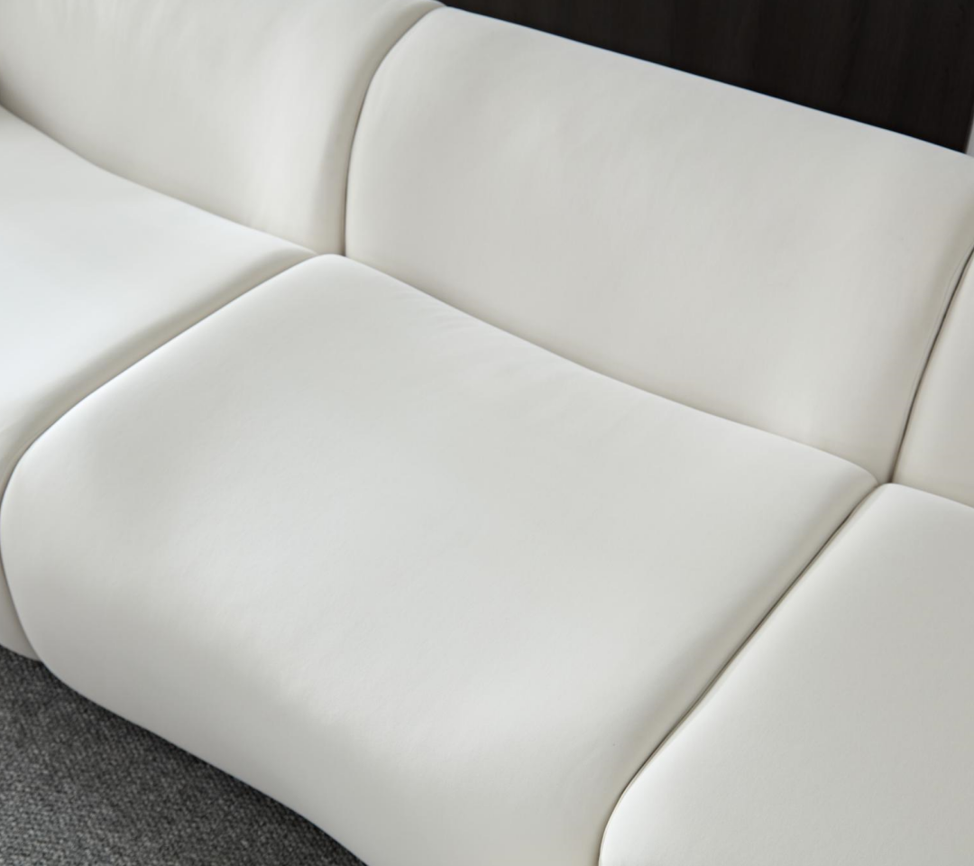 WKS8W White, strong and durable fabric, 4 free sectional sofa, high density sponge and solid wood frame