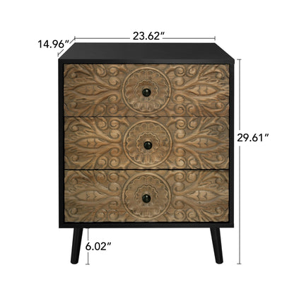 3 Drawer Cabinet, American Furniture,Suitable for bedroom, living room, study - Groovy Boardz