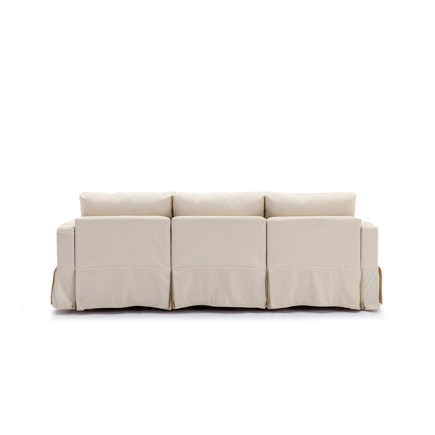 3 Seat Module Sectional Sofa Couch With 1 Ottoman,Seat Cushion and Back Cushion Removable and Washable,Cream - Groovy Boardz