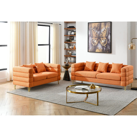 3-seater + 2-seater Combination sofa.ORANGE teddy - Groovy Boardz