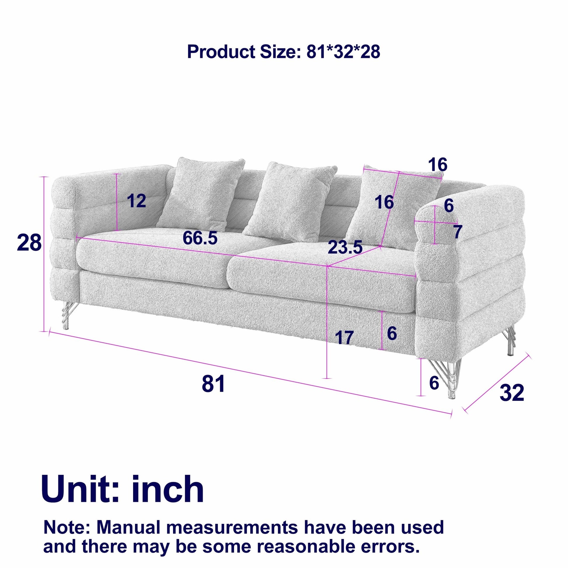 3-seater + 3-seater Combination sofa.White teddy(Ivory) - Groovy Boardz