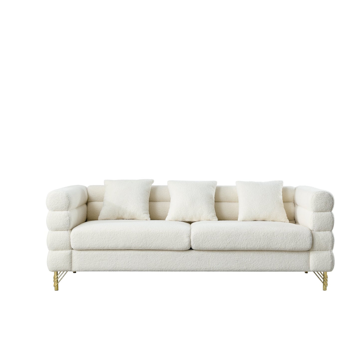 3-seater + 3-seater Combination sofa.White teddy(Ivory) - Groovy Boardz