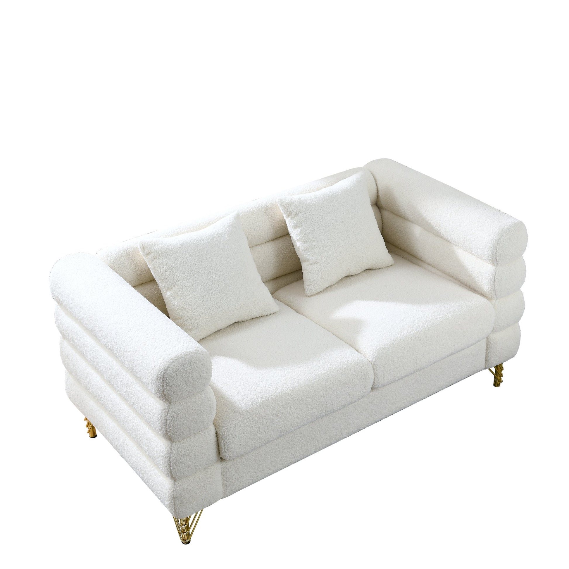 3-seater + 3-seater Combination sofa.White teddy(Ivory) - Groovy Boardz