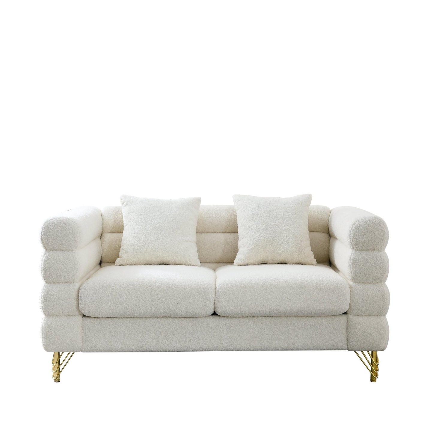 3-seater + 3-seater Combination sofa.White teddy(Ivory) - Groovy Boardz