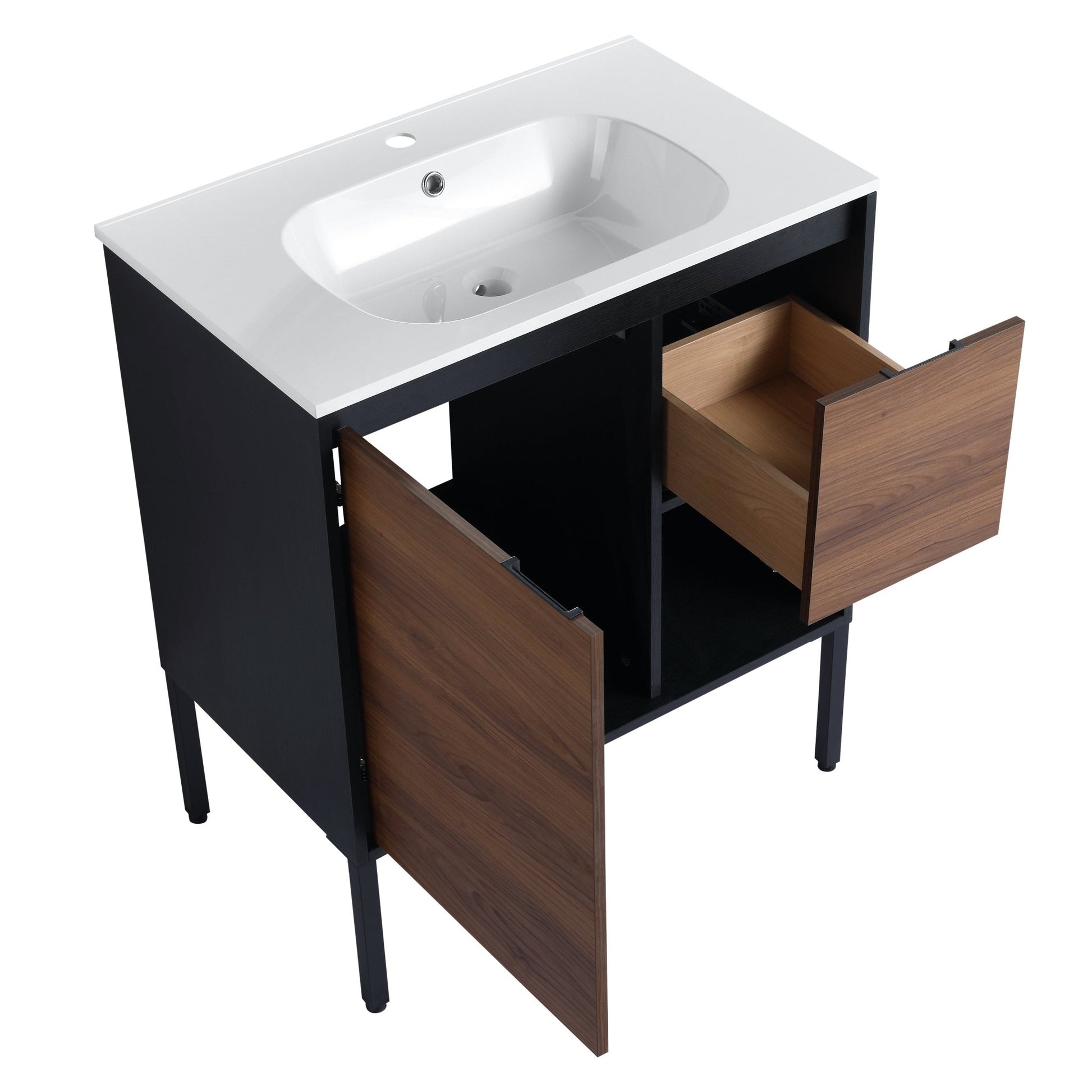 30 inch Freestanding Bathroom Vanity With Gel Sink, Soft Closing Door and 2/3 Soft Closing Drawers (KD-Packing) - Groovy Boardz