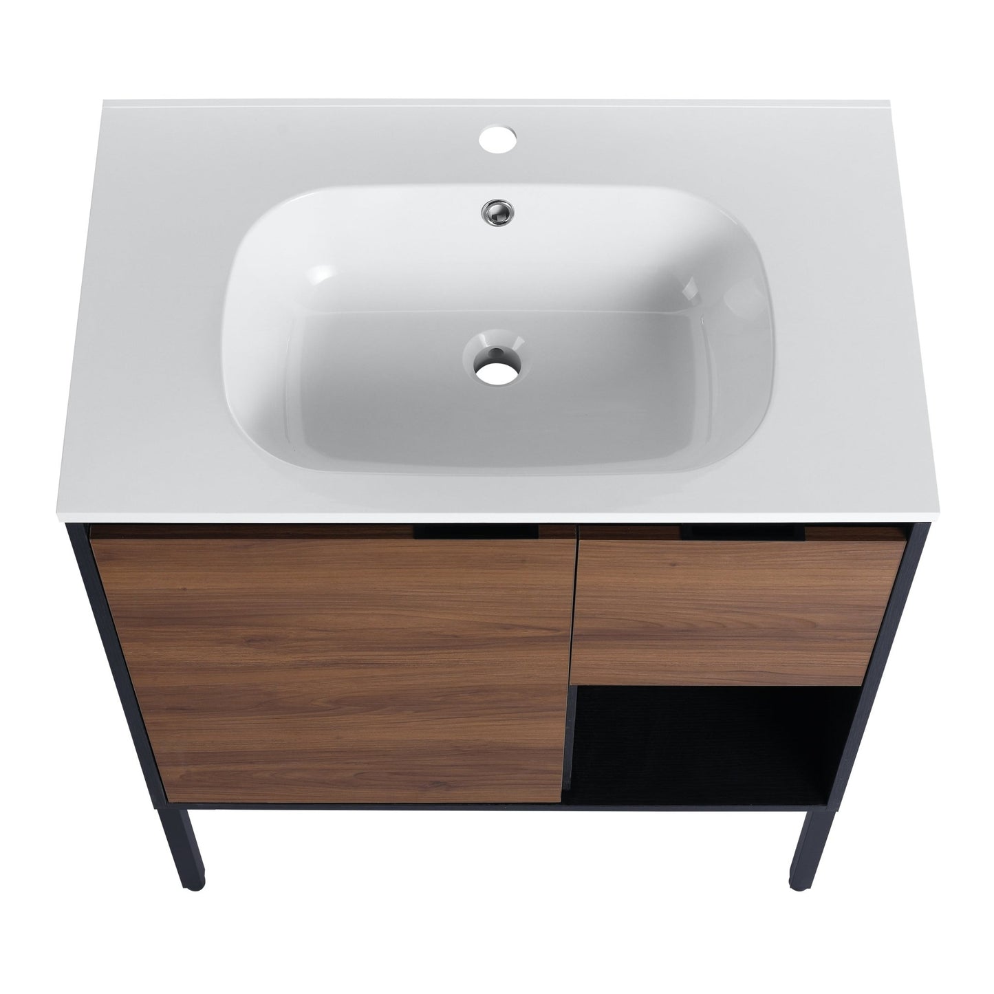 30 inch Freestanding Bathroom Vanity With Gel Sink, Soft Closing Door and 2/3 Soft Closing Drawers (KD-Packing) - Groovy Boardz