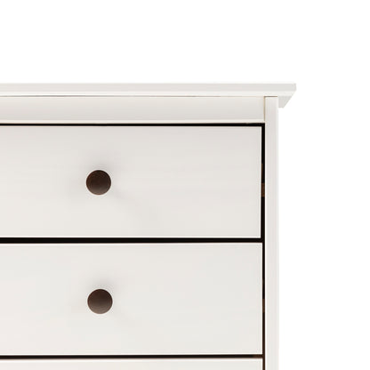 Classic 3-Drawer Solid Wood Nightstand - White