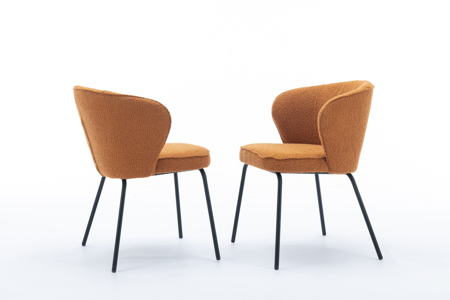 Retro Minimalist Modern Boucle Fabric Dining Chairs