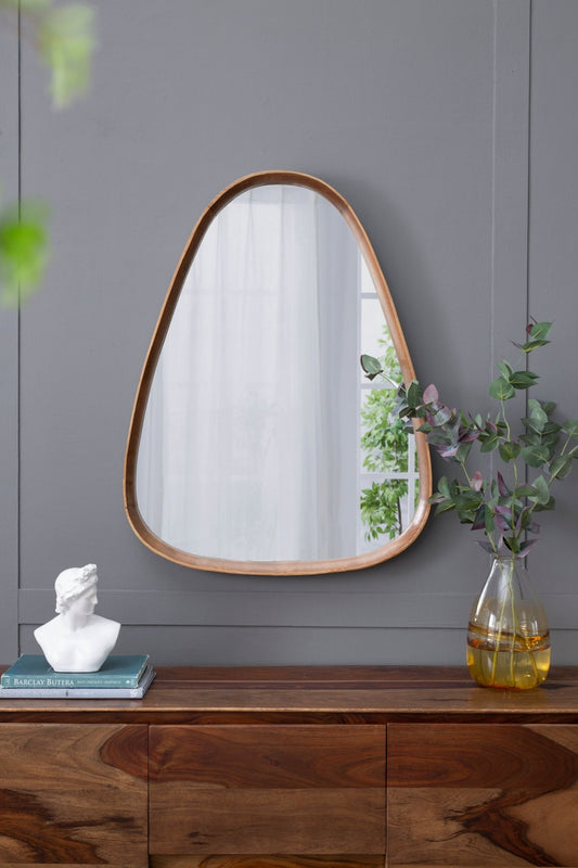 30"x38" Irrgeular Mirror with Wood Frame, Wall Mirror for Living Room Bathroom Entryway - Groovy Boardz