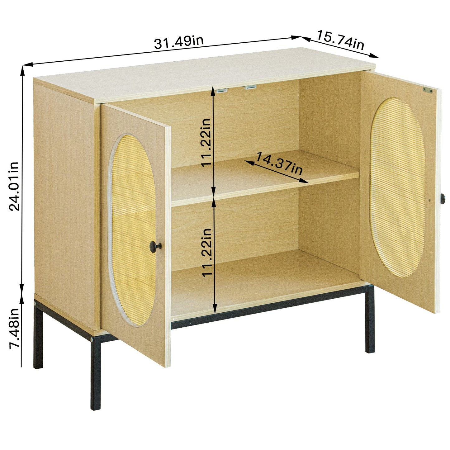 31.5'' Tall 2 - Door Accent Cabinet - Groovy Boardz