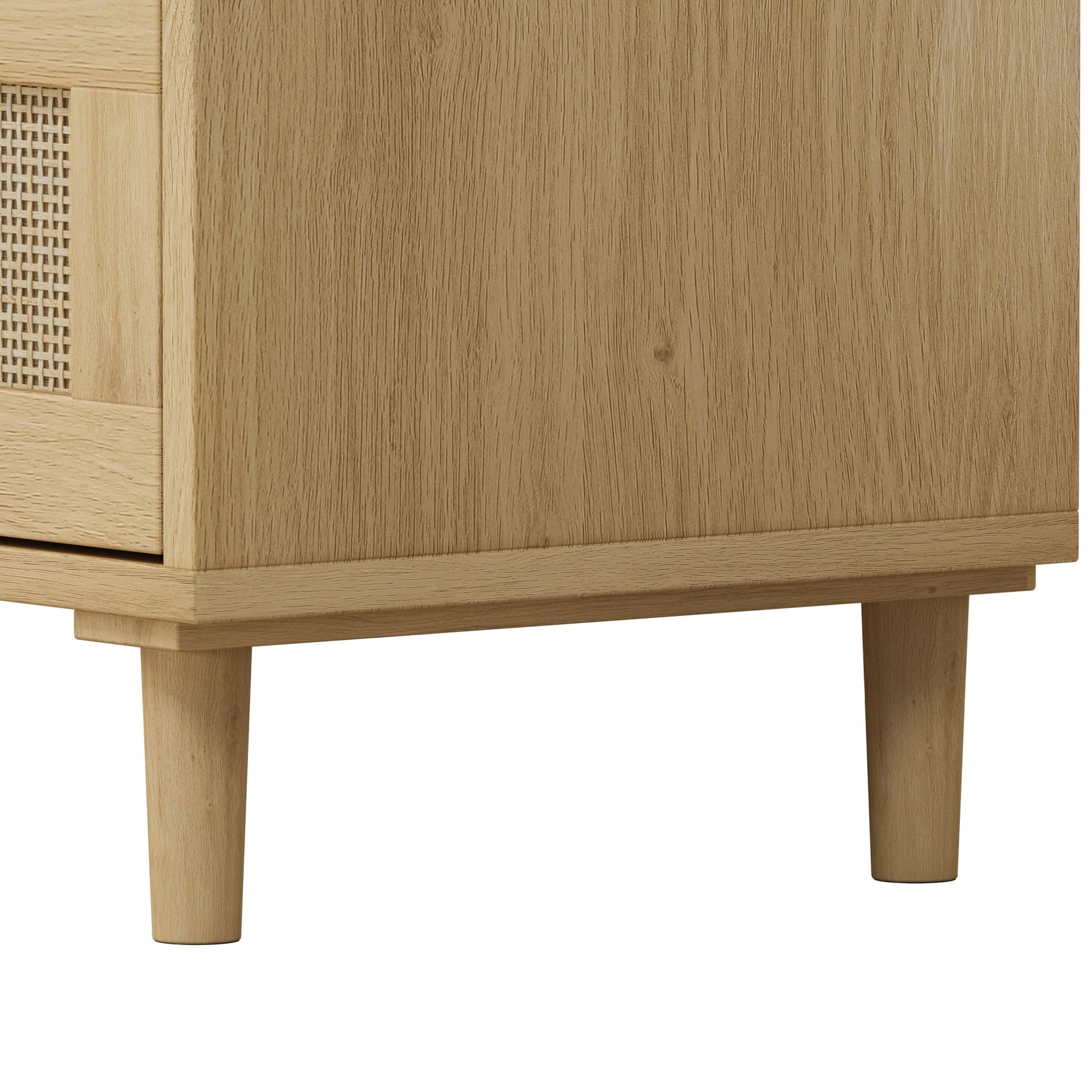 31.50"3-Drawers Rattan Storage Cabinet Rattan Drawer,for Bedroom,Living Room,Dining Room,Hallways,Oak - Groovy Boardz