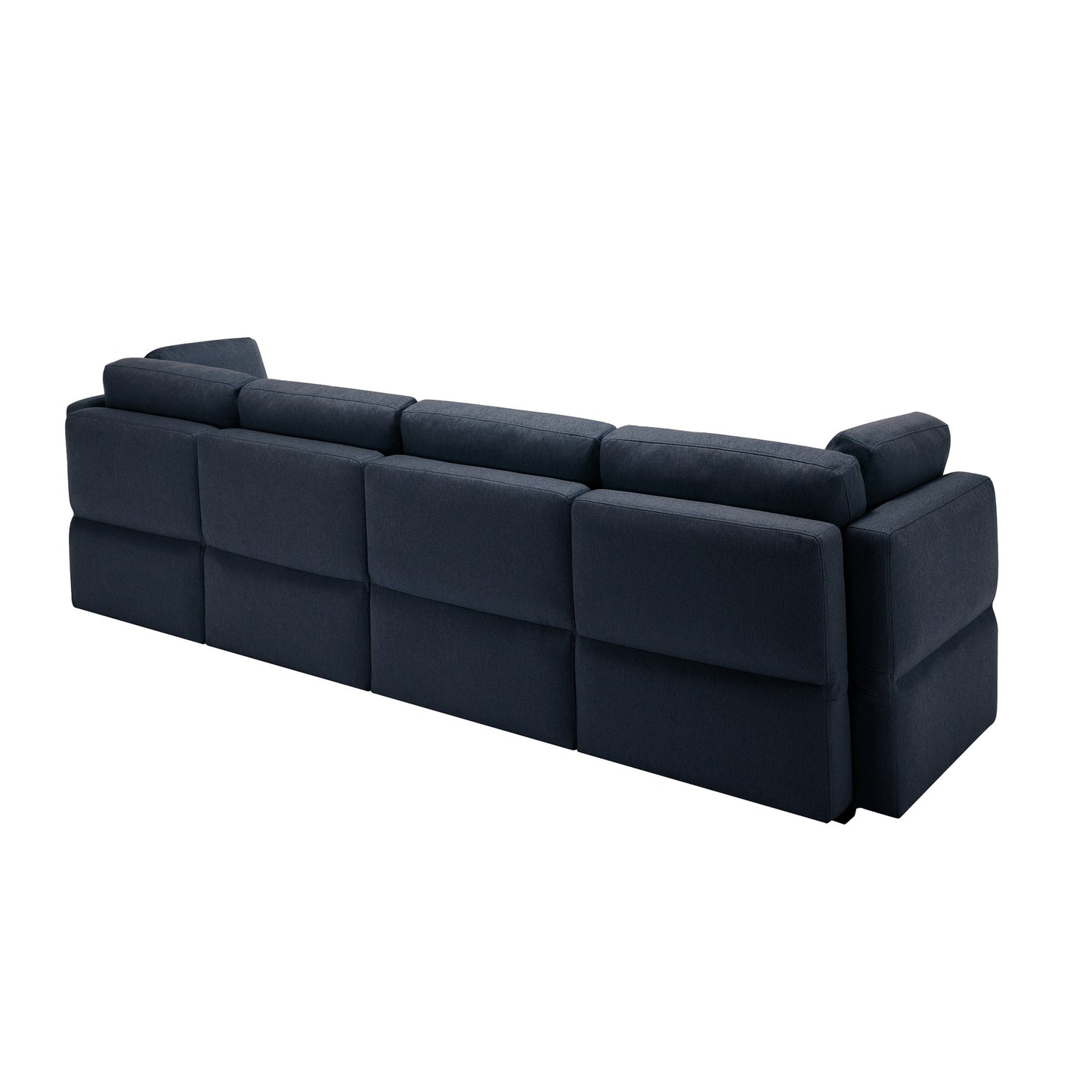 Fabric Modern Modular Sofa Couch with Storage Seats Modular Sectional Sofa 4 Seater Modular Couch for Living Room  - Blue