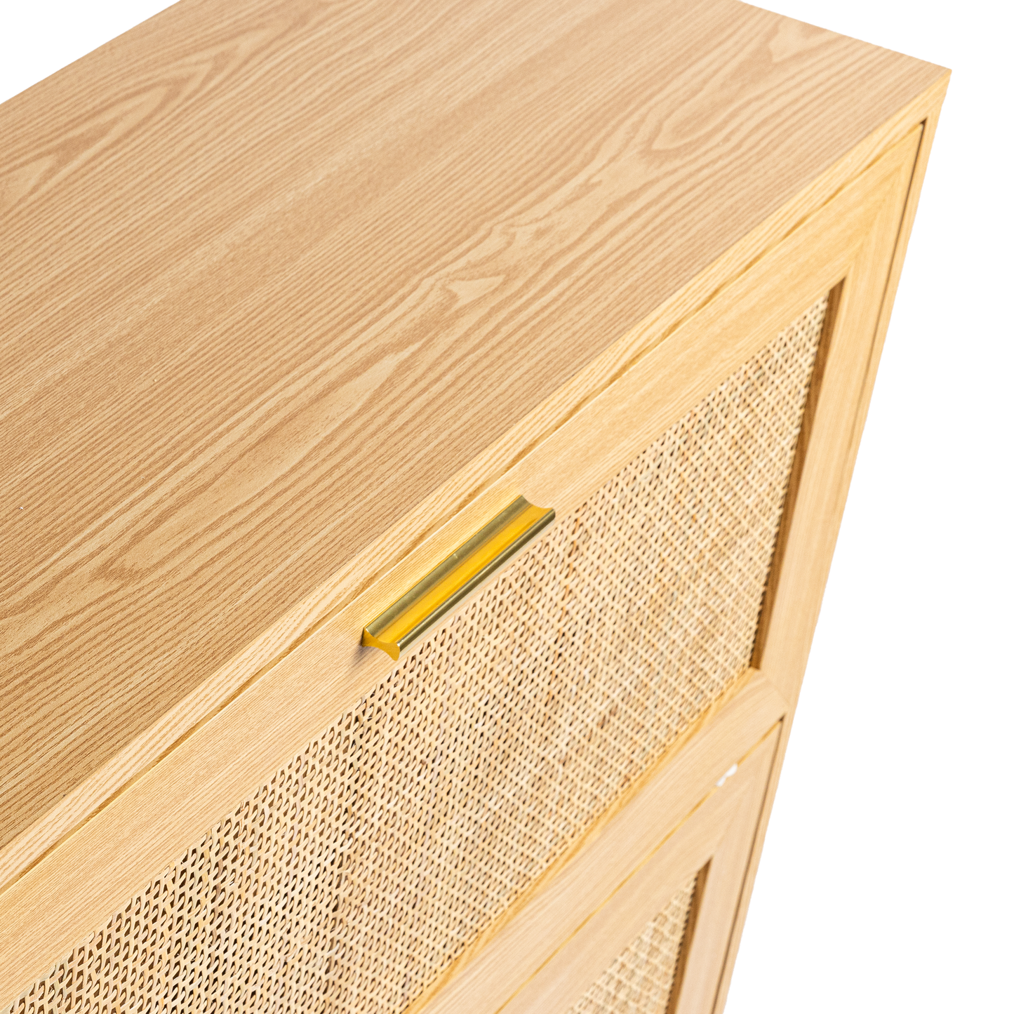 Natural Rattan 3 door Shoe Cabinet in Natural color