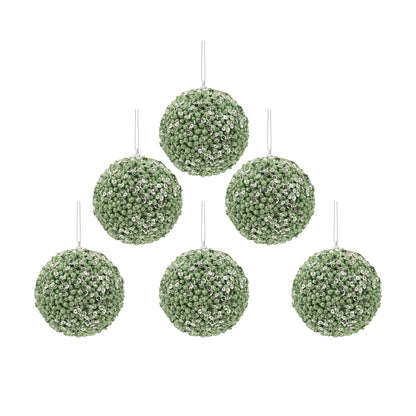 D3.9" Christmas Ball Ornaments, Decorative Hanging Ball Christmas Tree Ornaments for Holiday Party Decorations, Set of 6