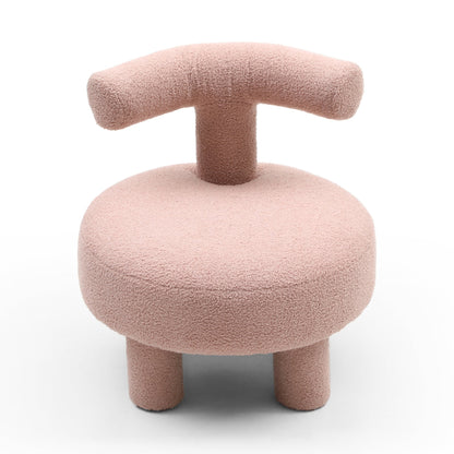 Modern Sherpa Fabric Chair Upholstered Creative Ottoman Pouf