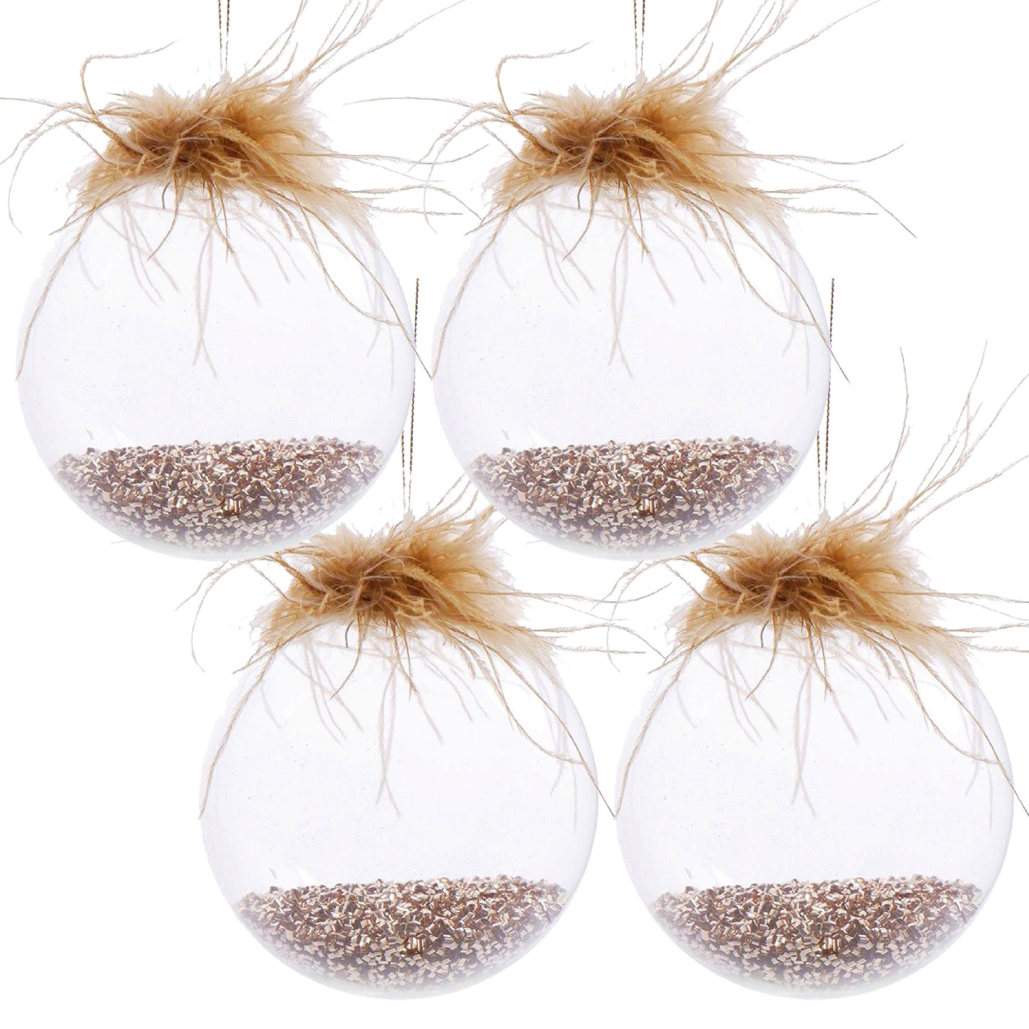 D4.7" Christmas Ball Ornaments, Glass Decorative Hanging Ball Christmas Tree Ornaments for Holiday Party Decorations, Set of 4