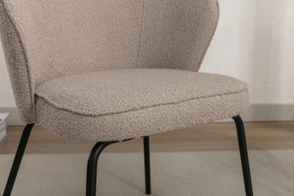 Retro Minimalist Modern Boucle Fabric Dining Chairs