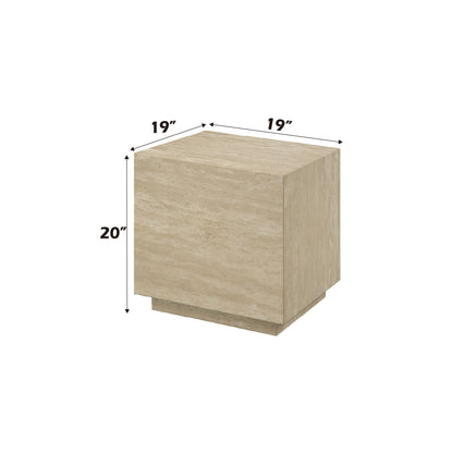 ACME Deon End Table, Beige Travertine LV04246