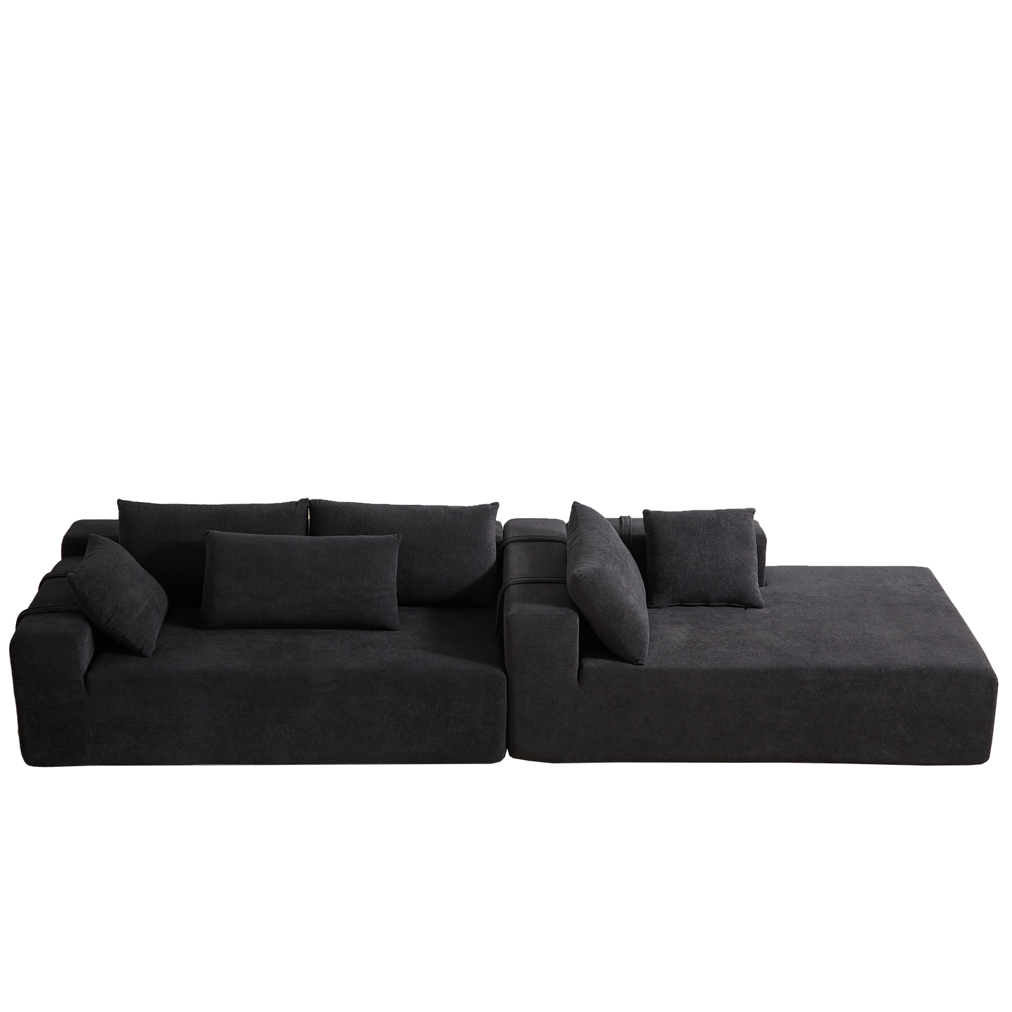 Modern Chenille Upholstered Sectional Sofa Couch Set,Modular 108" L Shaped Sectional Living Room Sofa Set With 6 Pillows,Free Combination Sofa Couch for Living Room,Bedroom(Right Chaise)