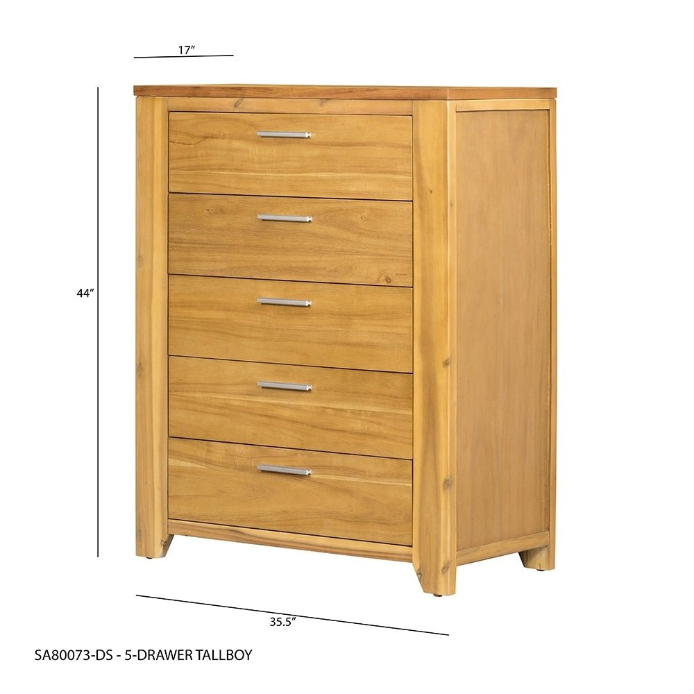 35.4x17.3x44" 5-Drawer Dresser - Groovy Boardz