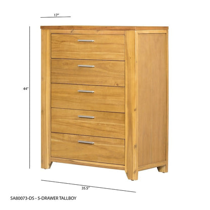 35.4x17.3x44" 5-Drawer Dresser - Groovy Boardz