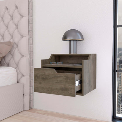 Nolan Dark Brown Dual-Shelf Display Floating Nightstand