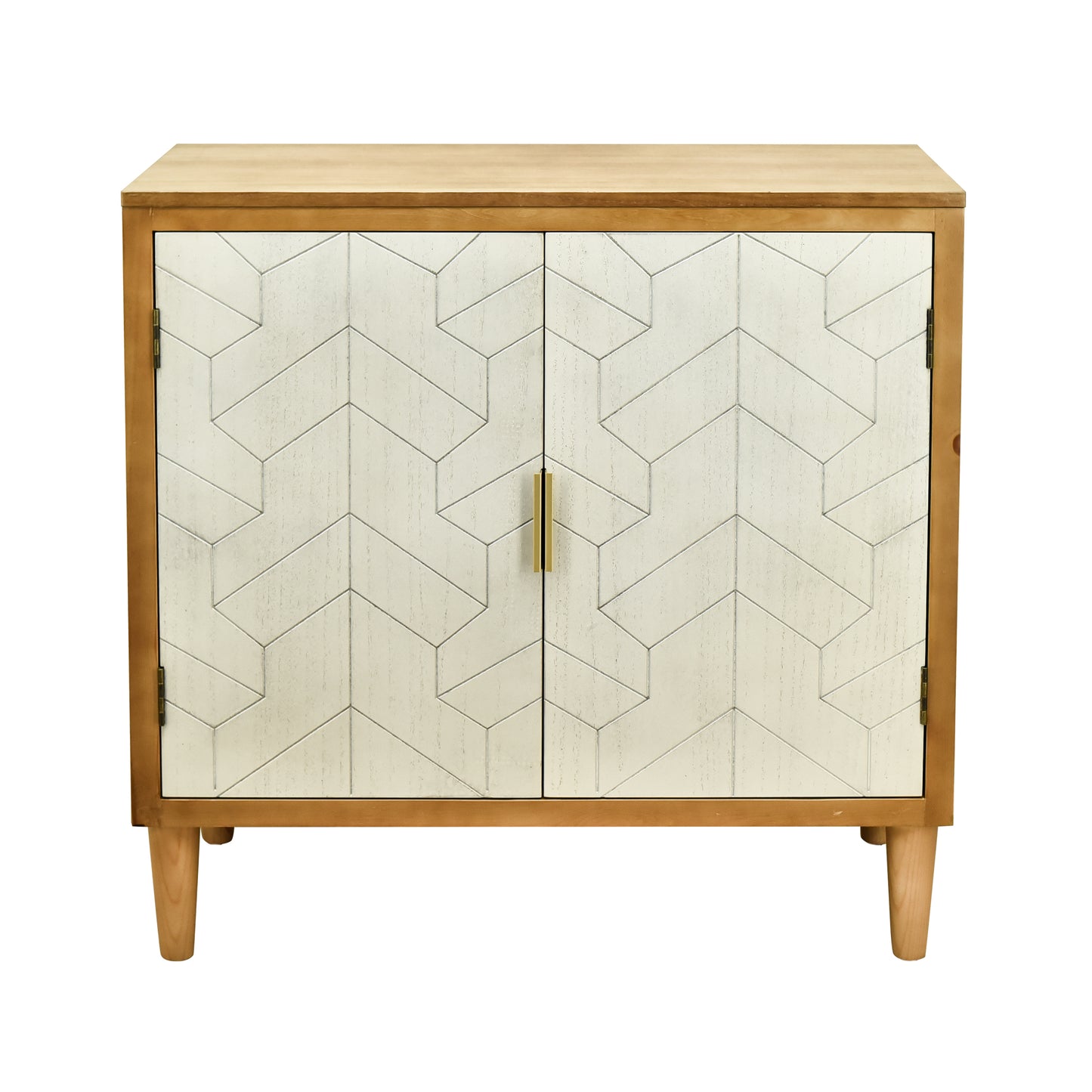 Hand-Carved 2-Doors Accent Cabinet - Traditional Craftsmanship and Functionality Combined