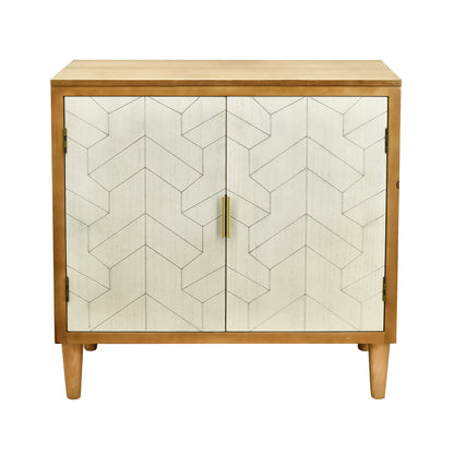 Hand-Carved 2-Doors Accent Cabinet - Traditional Craftsmanship and Functionality Combined