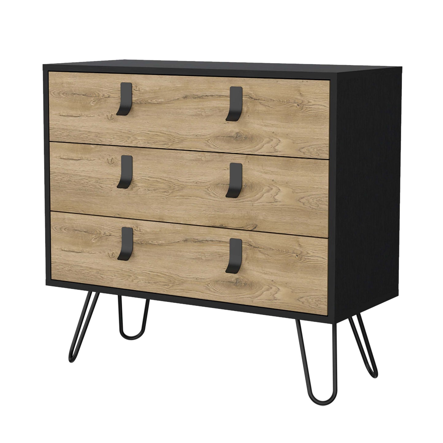 Chase Black and Macadamia 3-Drawer Dresser