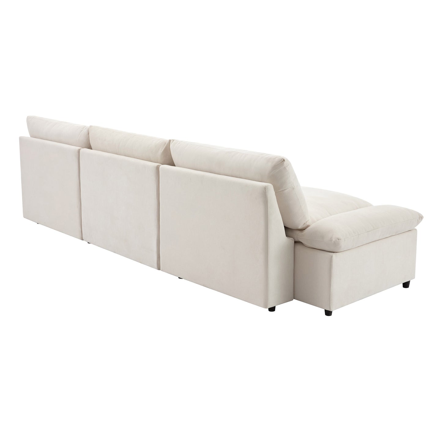 [ Video Provided]U_STYLE 119.5'' 3 Seater Sofa with 2 Storage Units , for Living Room, Office, Apartment