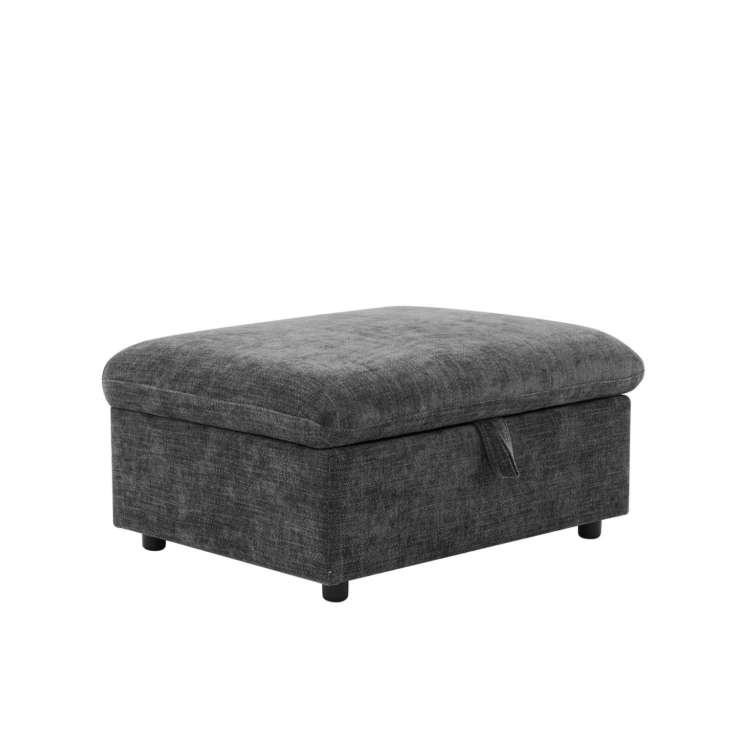 146.9" L-shaped Sofa Sectional Sofa Couch Pull-out Sofa Bed with a Movable Storage Ottoman, a Storage Chaise Lounge and Two USB Ports for Living Room, Grey