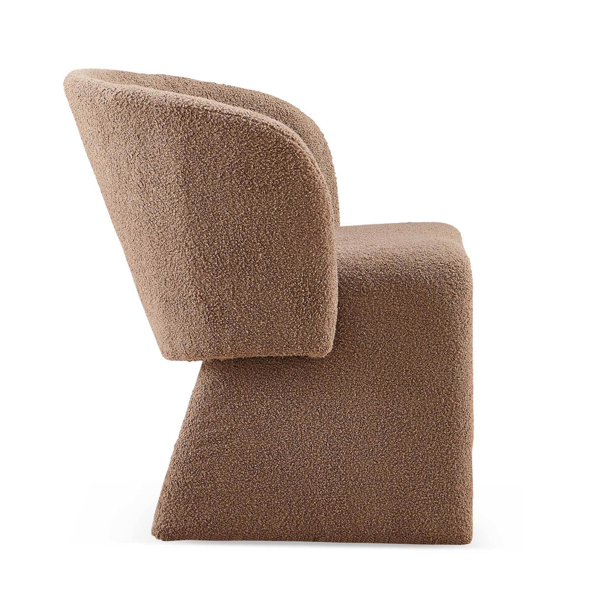 Modern Accent Chair Brown Single Sofa Chair,Upholstered Side Chair Teddy Comfy Reading Chair for Bedroom/Living Room/Reception-Brown-1PC