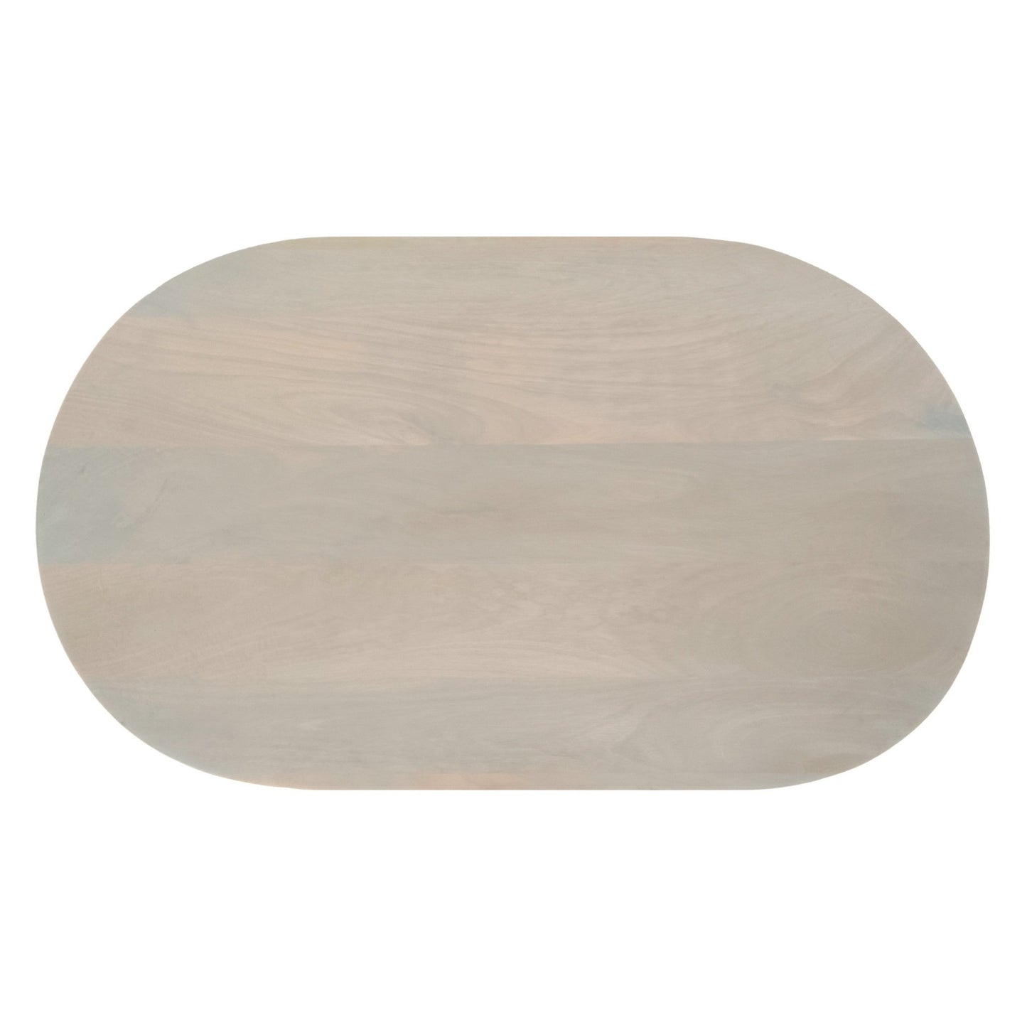 38 Inch Coffee Table, Oblong Mango Wood Top with a Modern Ball Leg, Washed White - Groovy Boardz