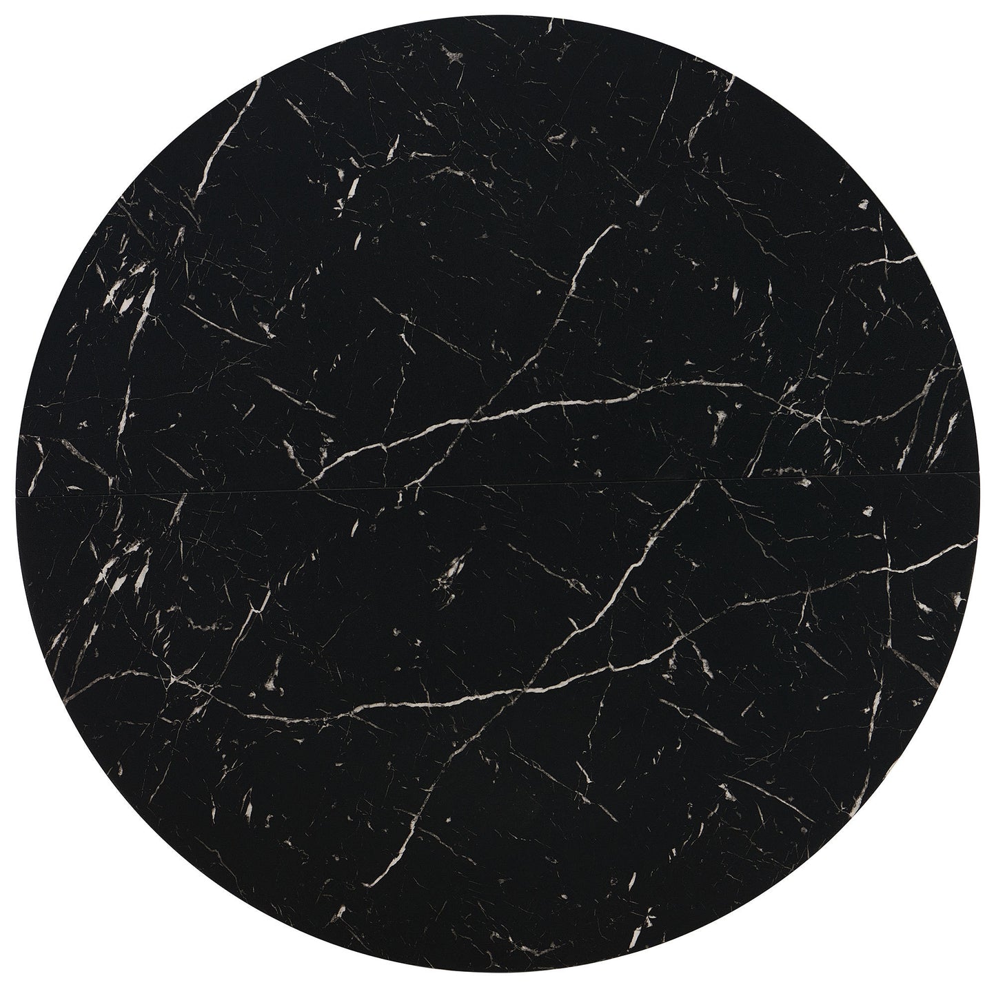 Imitation Black Marble Grain MDF Tabletop, 47 Inch Round Dining Table for 4, Modern Kitchen Table, 47 Inch Round Dining Tables with Wood Strip Base for Kitchen Living Room,Black