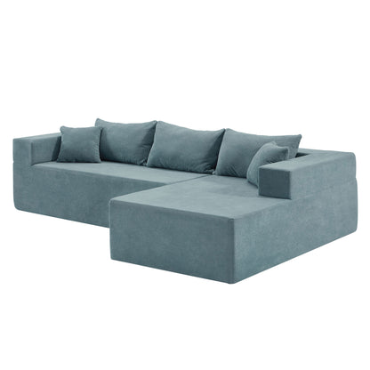 Modular Sectional Living Room Sofa Set Upholstered Sleeper Sofa for Living Room, Bedroom, Salon, 2 PC Free Combination, L-Shape