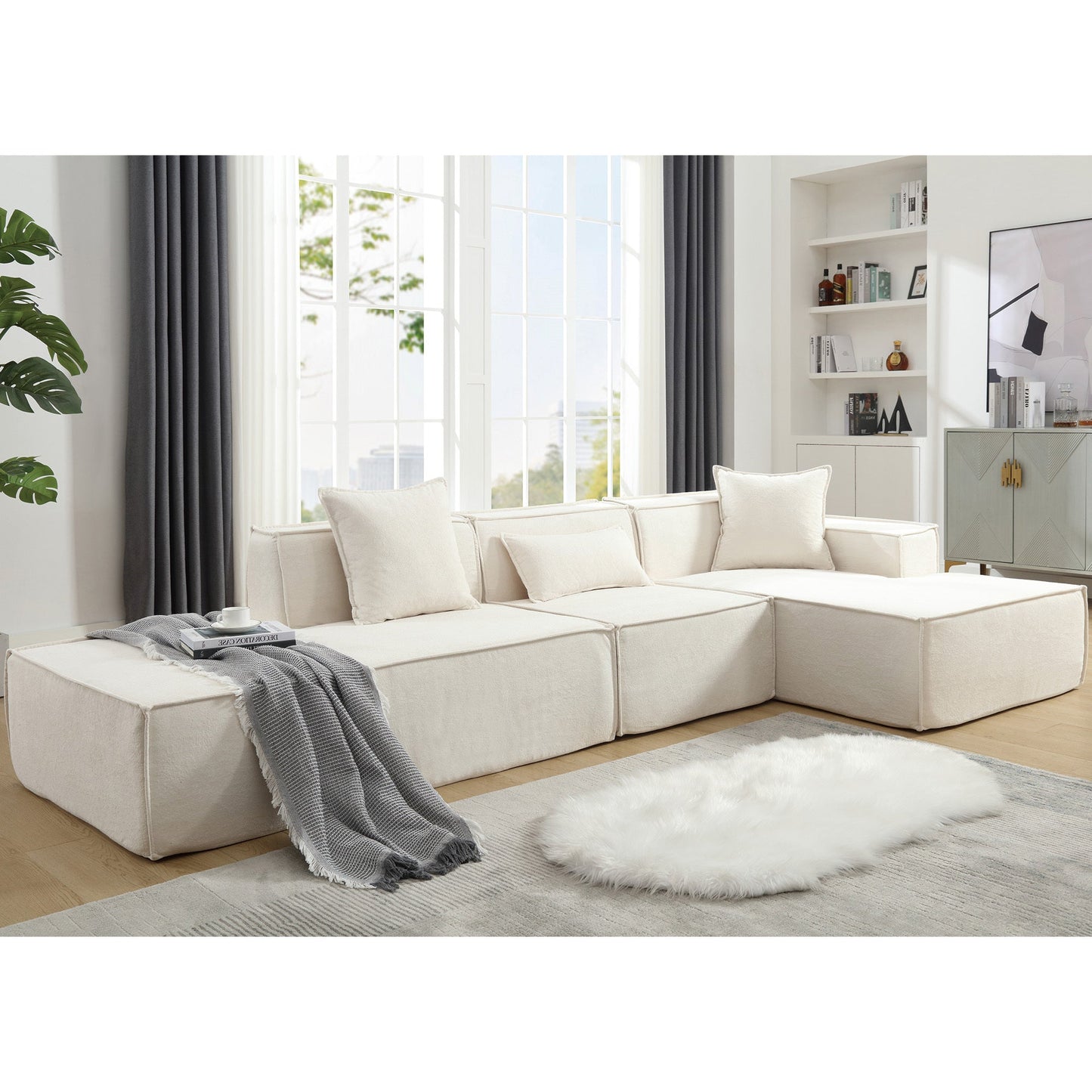 Modular Cloud Sofa Sectional, Free Combination, L-shaped