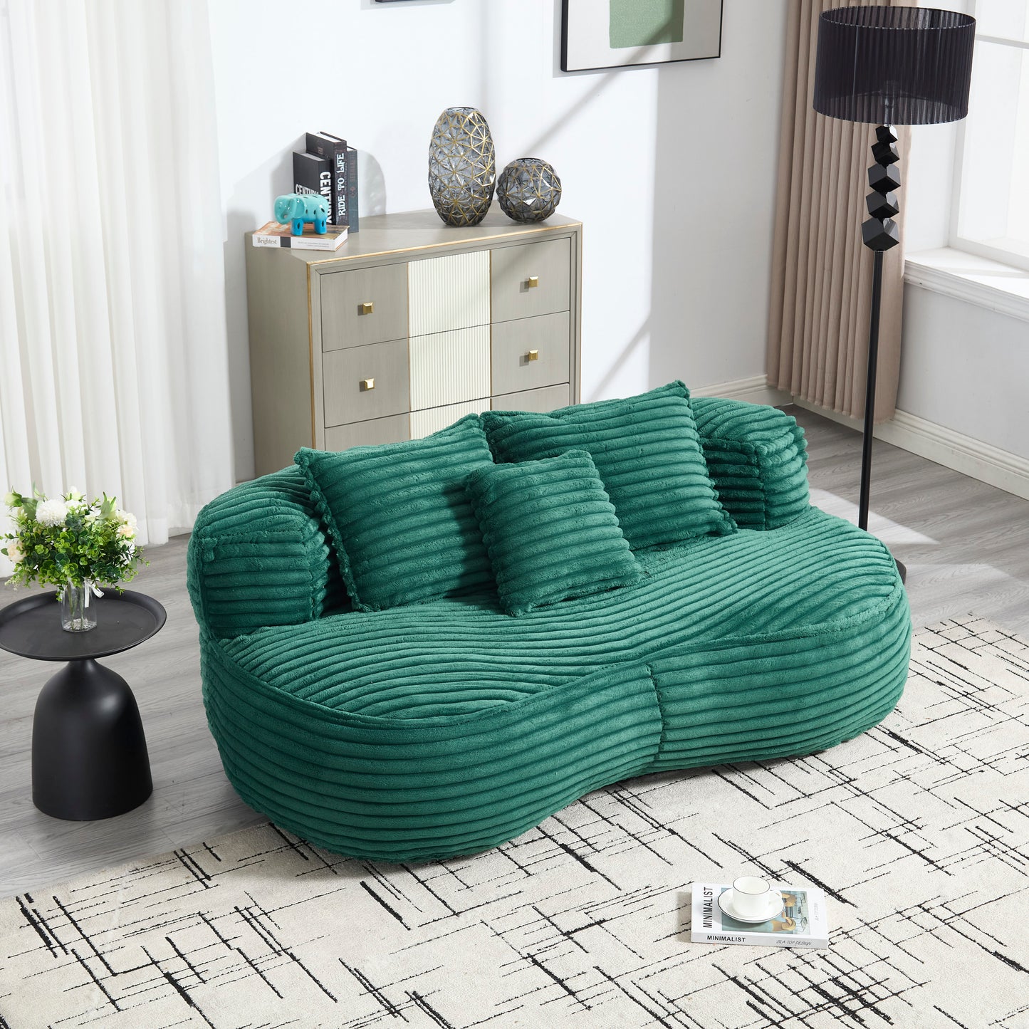 COOLMORE Bean Bag sofa Lazy Sofa Durable Comfort Lounger High Back Bean Bag Chair Couch for Adults and Kids, Indoor & Outdoor, Accent Floor Soft Lounge Chair (Emerald)