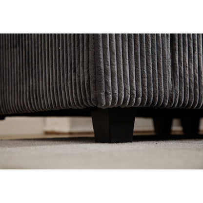 {NEW ARRIVAL} {VIDEO provided} Oversized Modular Sectional Sofa Couches Set,Corduroy Upholstered Deep Seat Comfy Sofa for Living Room,Dark Gray