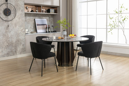 Retro Minimalist Modern Boucle Fabric Dining Chairs