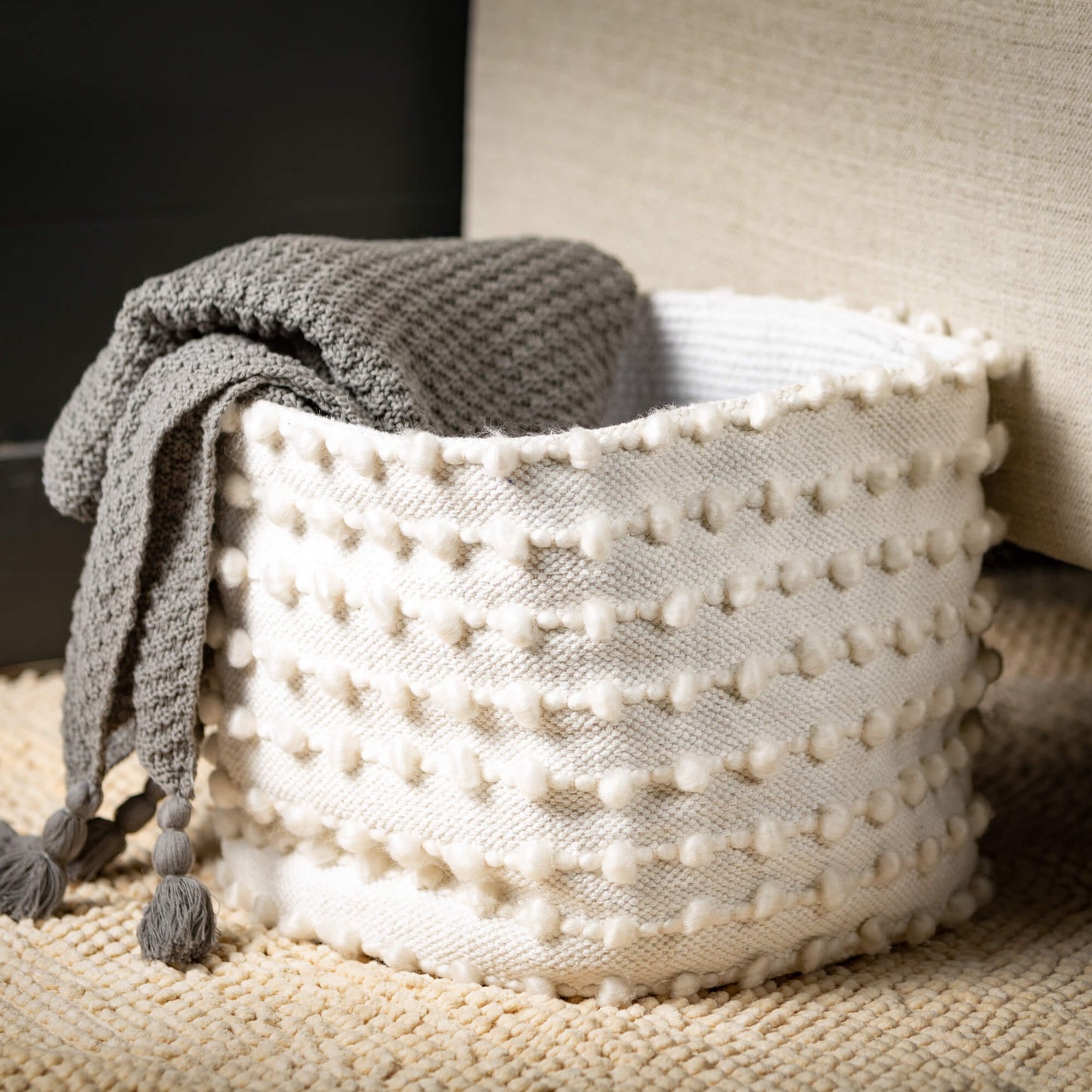 Nesting Cream Textile Baskets