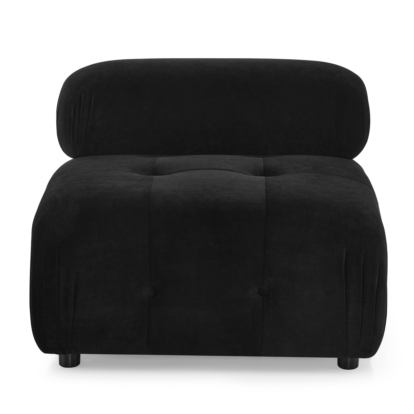 Modular Sectional Sofa, Button Tufted Designed and DIY Combination,L Shaped Couch with Reversible Ottoman, Black Velvet