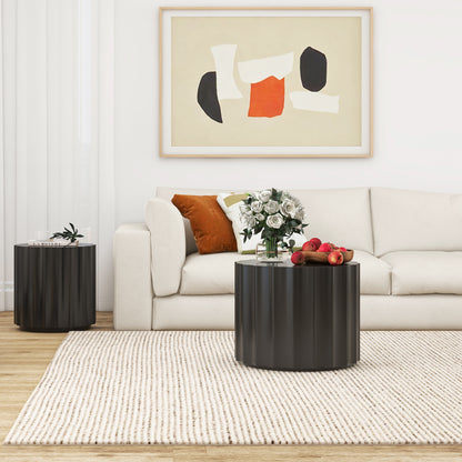 Coffee Table Set of 2, Round Coffee Table ,Nesting Coffet Table,End table,Circle Sidetable for Living room ,Bedroom,Office Balcony