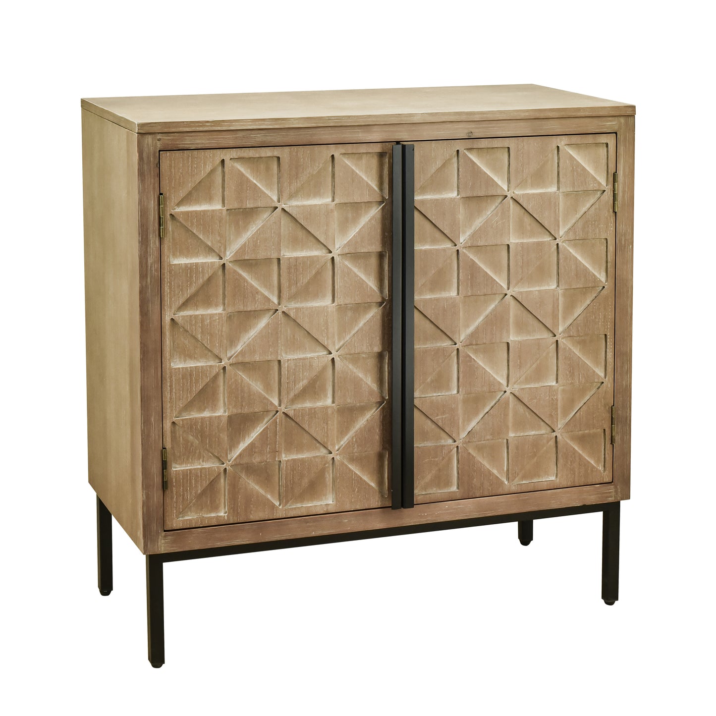 Hand-Carved 2-Doors Accent Cabinet - Traditional Craftsmanship and Functionality Combined