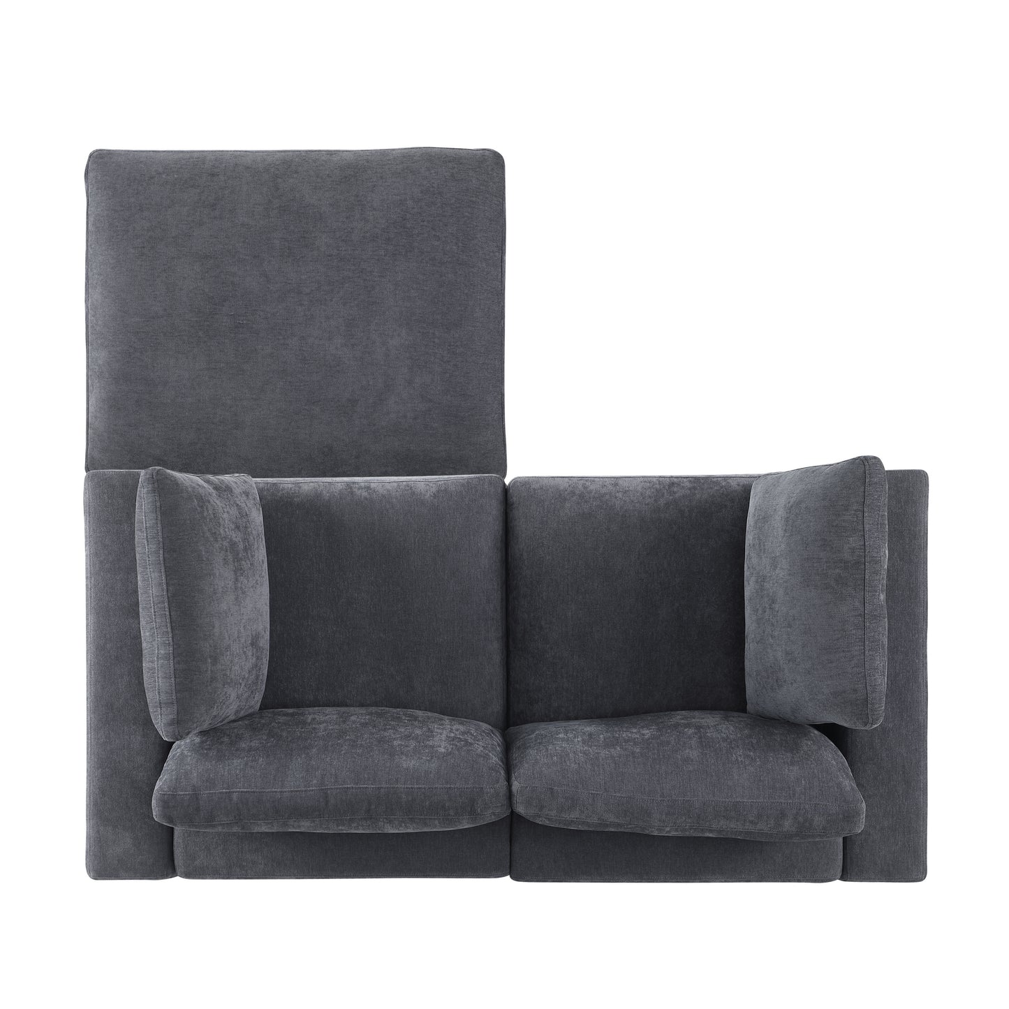 68.5" Loveseat Sofa with Ottoman Modular Sectional Love Seat Couch Small L Shaped Upholstered Couch for Living Room Apartment Small Space, Chenille Grey