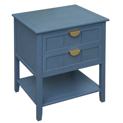 2 Drawer Side table,American style, End table,Suitable for bedroom, living room, study