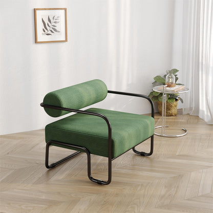 Living room iron sofa chair, lazy individual chair, balcony leisure chair (Color: Green)